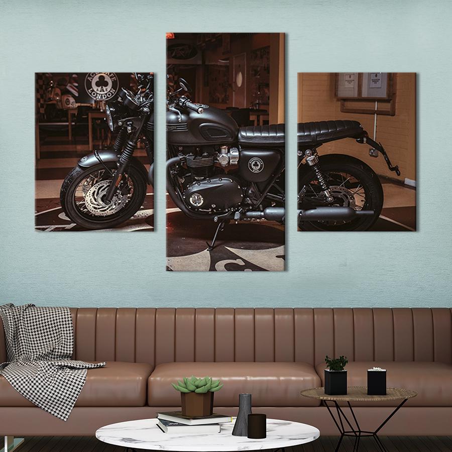 Картина для интерьера Мощный мотоцикл Триумф Бонневилле 96x60 см (86-32)