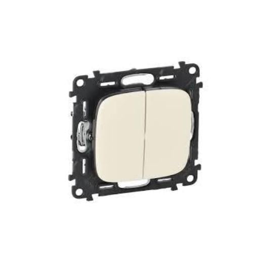 Выключатель Legrand Valena ALLURE 2-х клавишный/скрытый монтаж Алюминий (752905)