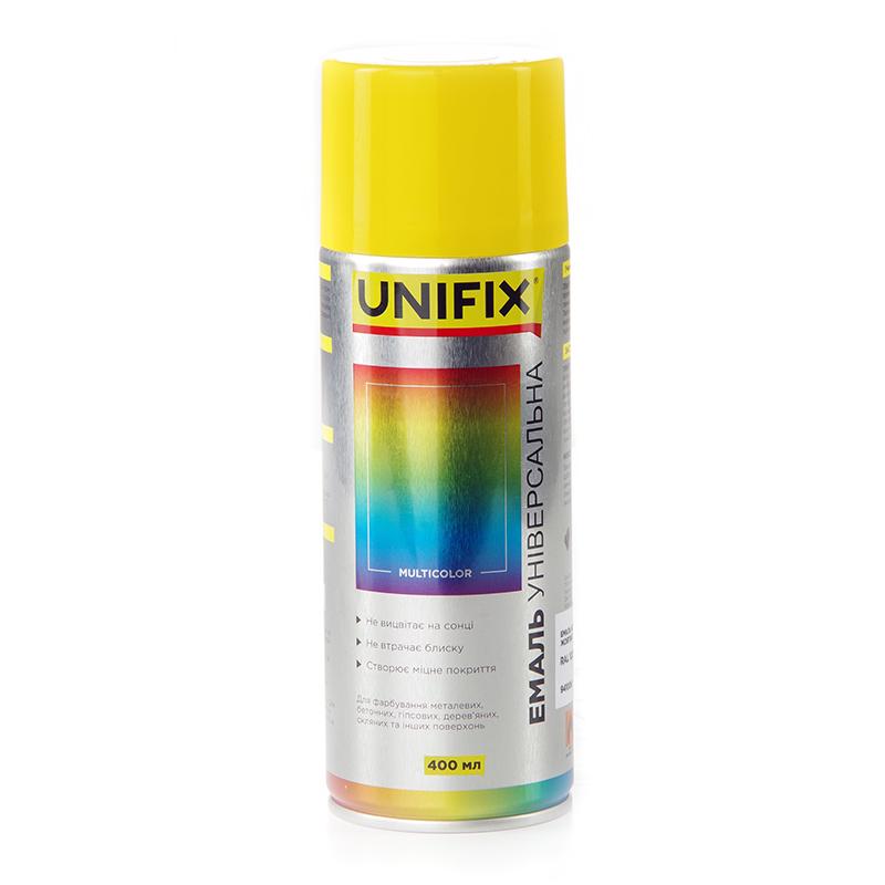 Эмаль акриловая Unifix универсальная 400 мл RAL 1023 Желтый глянец (941006)