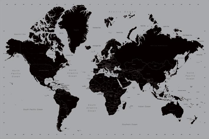 Постер плакат Сучасна Карта Світу/World Map Contemporary 61x91,5 см