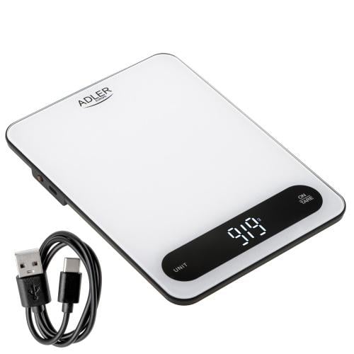 Весы кухонные Adler AD 3177 WB USB до 10 кг с USB-C акумулятором