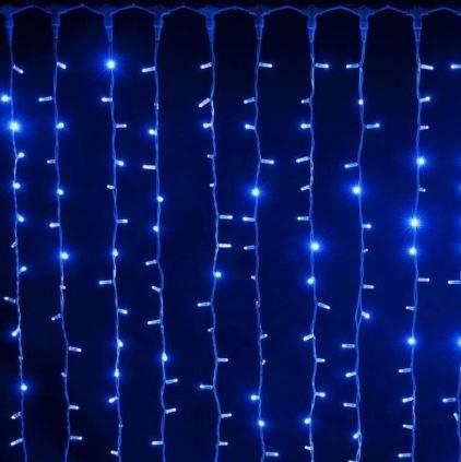 Гірлянда 560 LED Водоспад 8 режимів 3х3 м прозора ізоляція Blue Гірлянда 560 LED Водоспад 8 режимів 3х3 м прозора ізоляція Blue