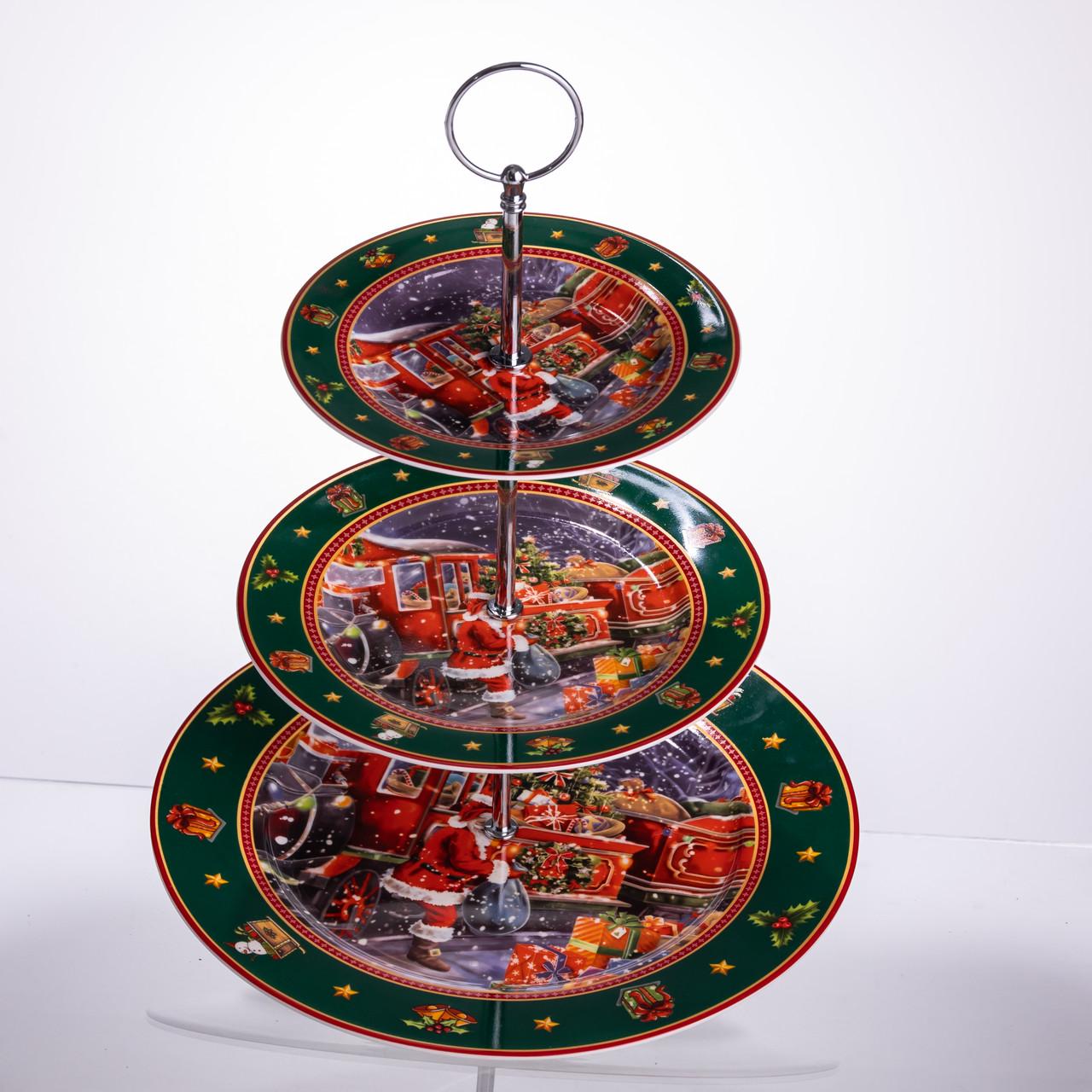 Этажерка для фруктов и десертов Santa фарфоровая h 34 см (HP-SDHK-9) - фото 3 Этажерка для фруктов и десертов Santa фарфоровая h 34 см (HP-SDHK-9) - фото 3