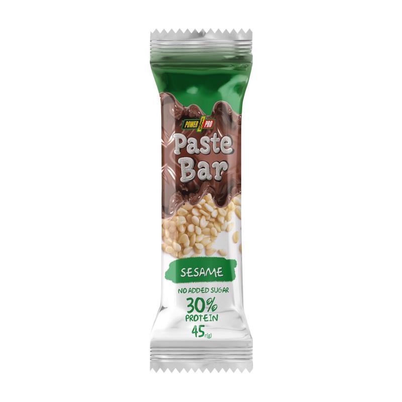 Протеиновый батончик 13 г білка без сахара Power Pro Paste Bar 45 г Кунжут