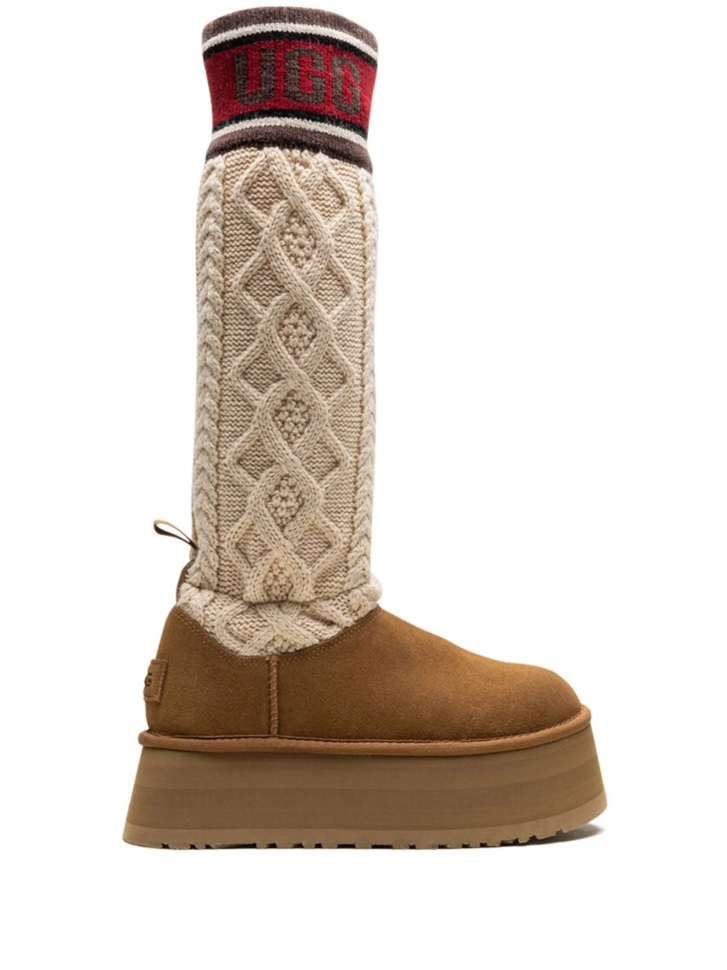 Уги жіночі UGG Sweater Letter Boots Chestnut р. 37 Помаранчевий (16554)