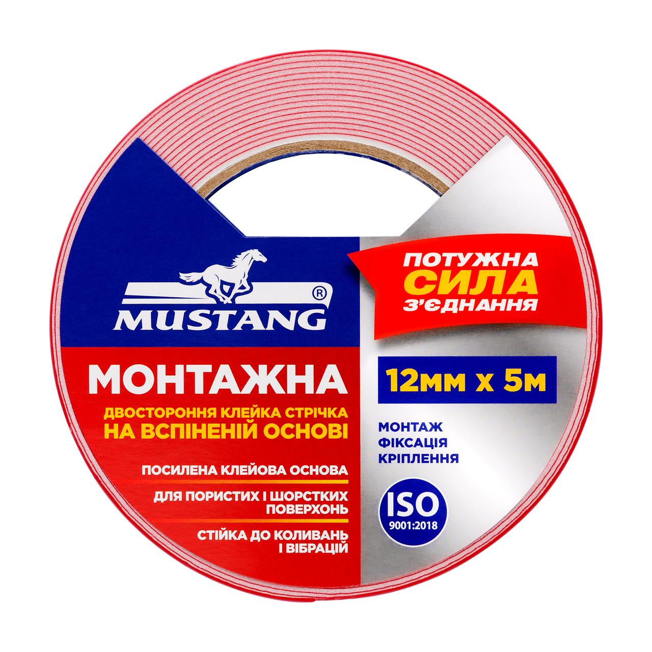 Двухсторонняя клейкая лента MUSTANG на вспененной основе монтажная 15 мм х 2 м (FTMO152)