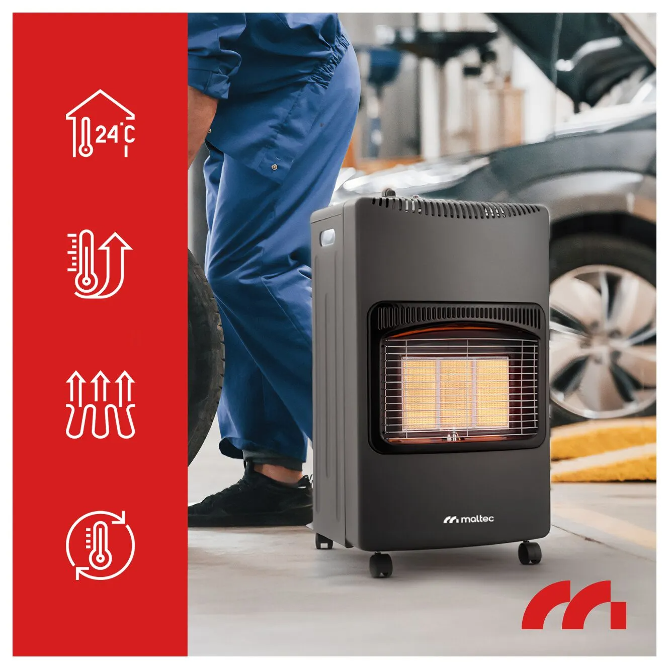 Газовый обогреватель MalTec GAS-5000WT 4,2 кВт керамический с редуктором и шлангом складной (35043) - фото 9