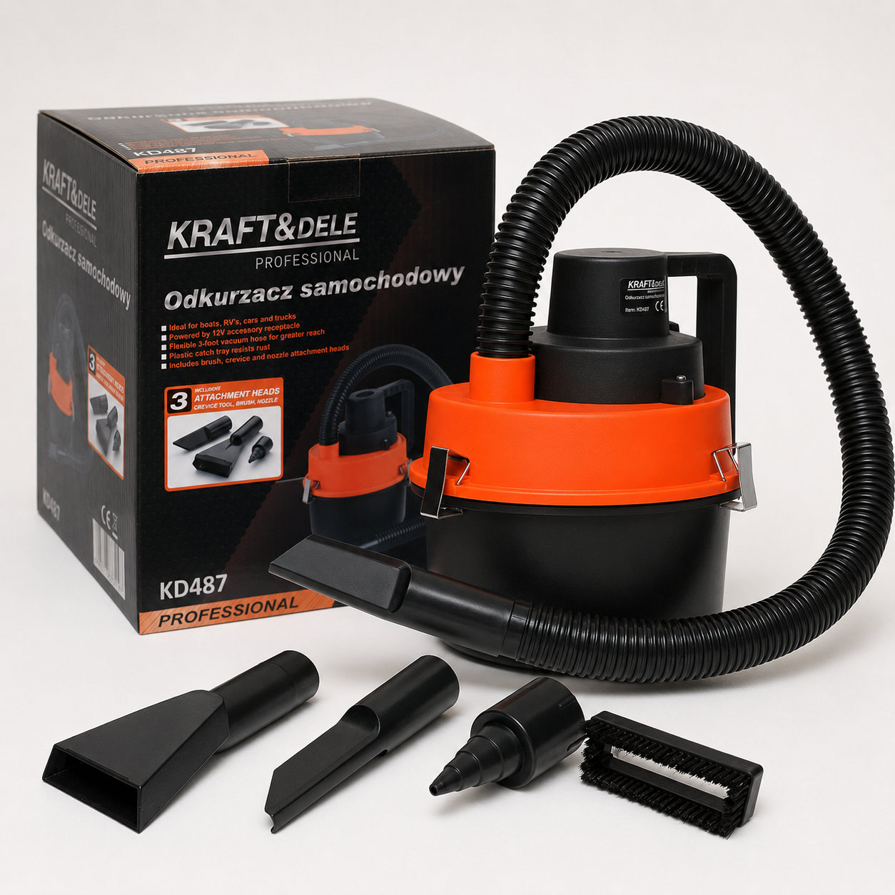 Пылесос автомобильный Kraft&Dele KD487 155 Вт 12 В