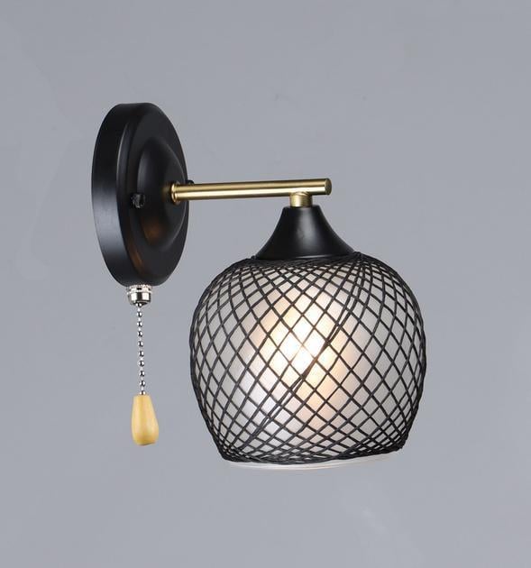 Бра настінне Valeso з вимикачем одинарне Е27 IP20 B A4436/1W COP+BK Чорний/Мідний (28687334)