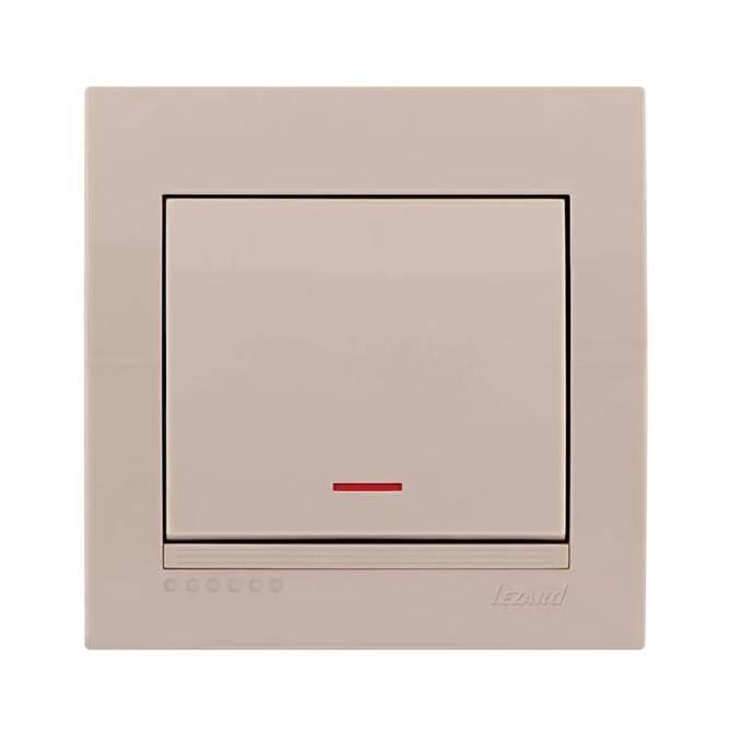 Выключатель одноклавишный с подсветкой Lezard Deriy Кремовый (00000012266)