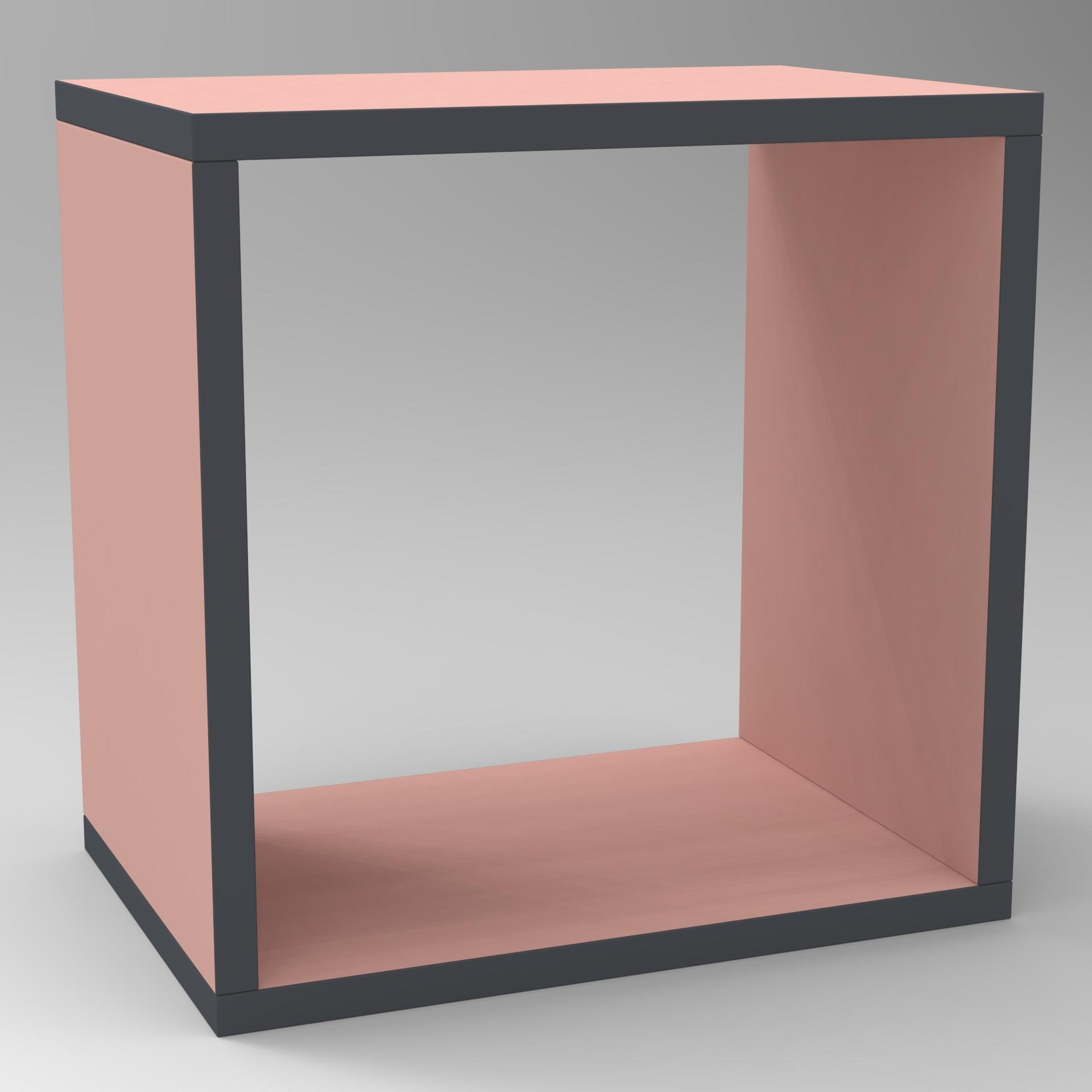 Полка квадратная Fmebel 370х370х250 мм Розовый (701025)