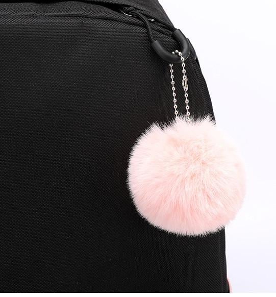 Школьный рюкзак для девочки с USB и меховым помпоном Аниме 5-11 класс (2700111680) - фото 8 Школьный рюкзак для девочки с USB и меховым помпоном Аниме 5-11 класс (2700111680) - фото 8