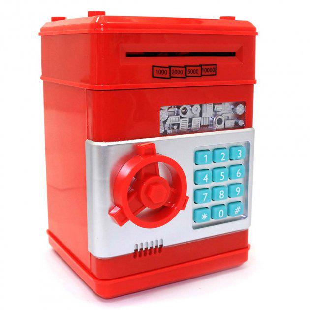 Сейф копилка с кодовым замком NUMBER BANK Красный (13661147)