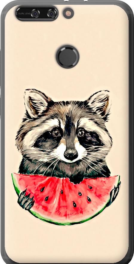 Чехол на Huawei Honor V9 / Honor 8 Pro Енотик с арбузом (4605u-1246-42517)