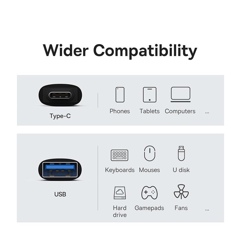 Адаптер-перехідник BASEUS OTG USB3.1 Ingenuity Series Type-C to USB Black (ZJJQ000001) - фото 7