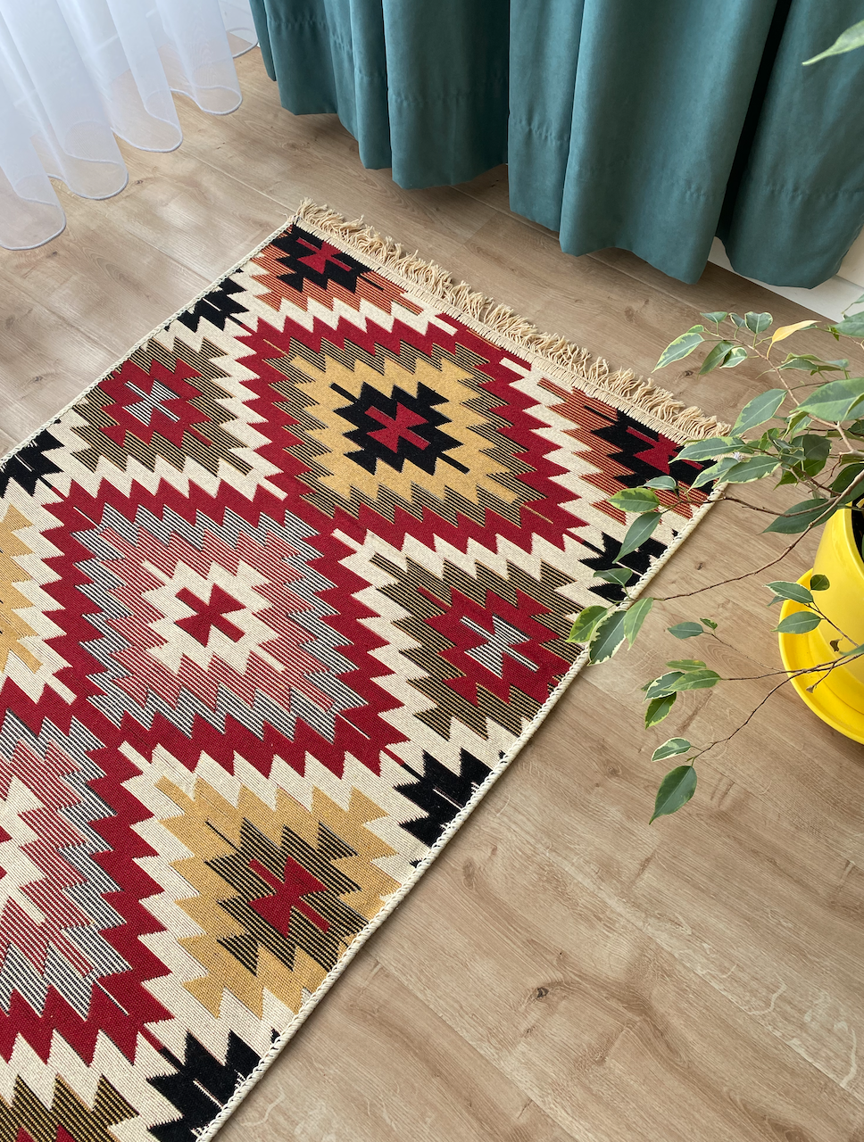 Коврик плетеный двухсторонний Shana Zummi 80x200 см Красный - фото 2