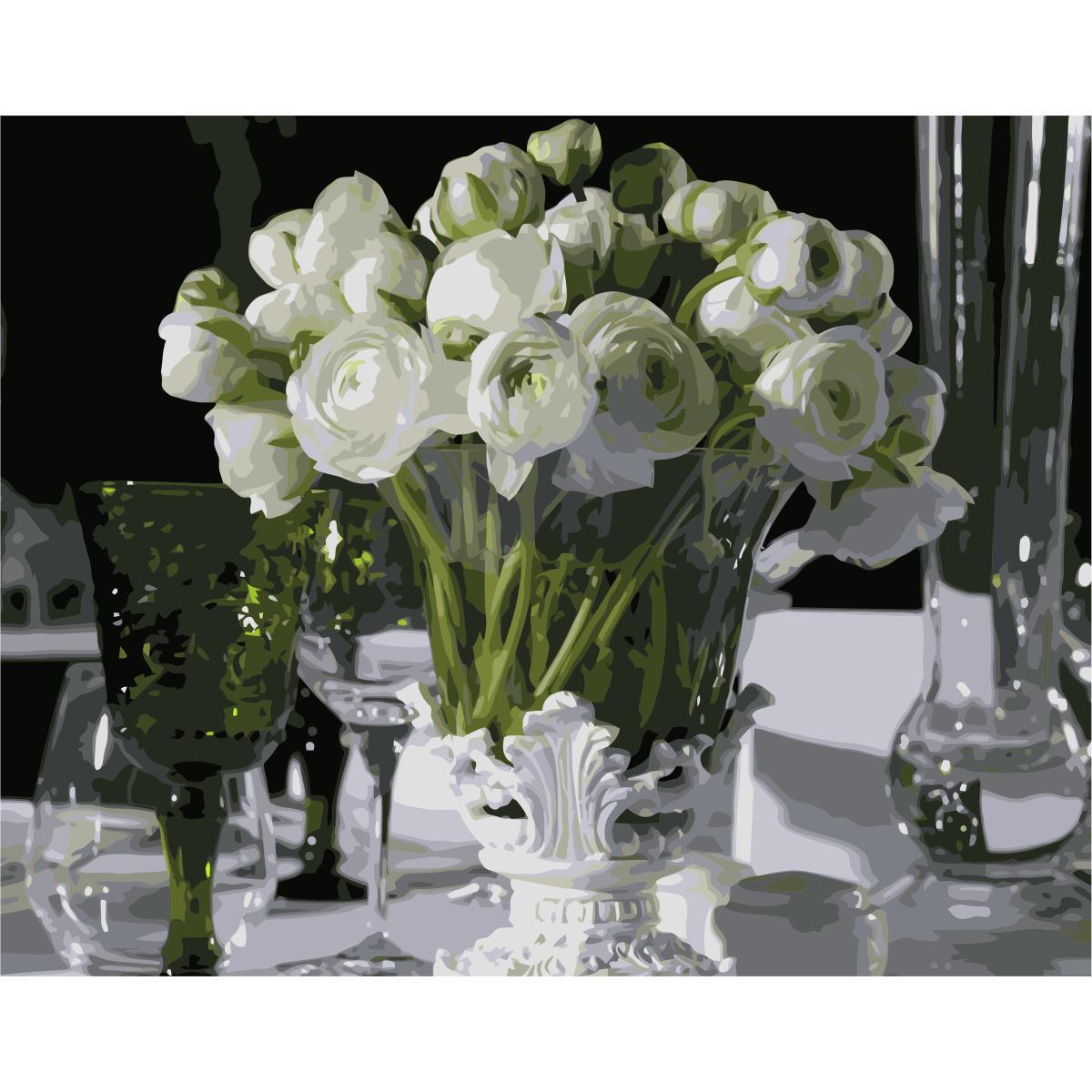 Картина по номерам Strateg Белые лютики 40x50 см (VA-0553)