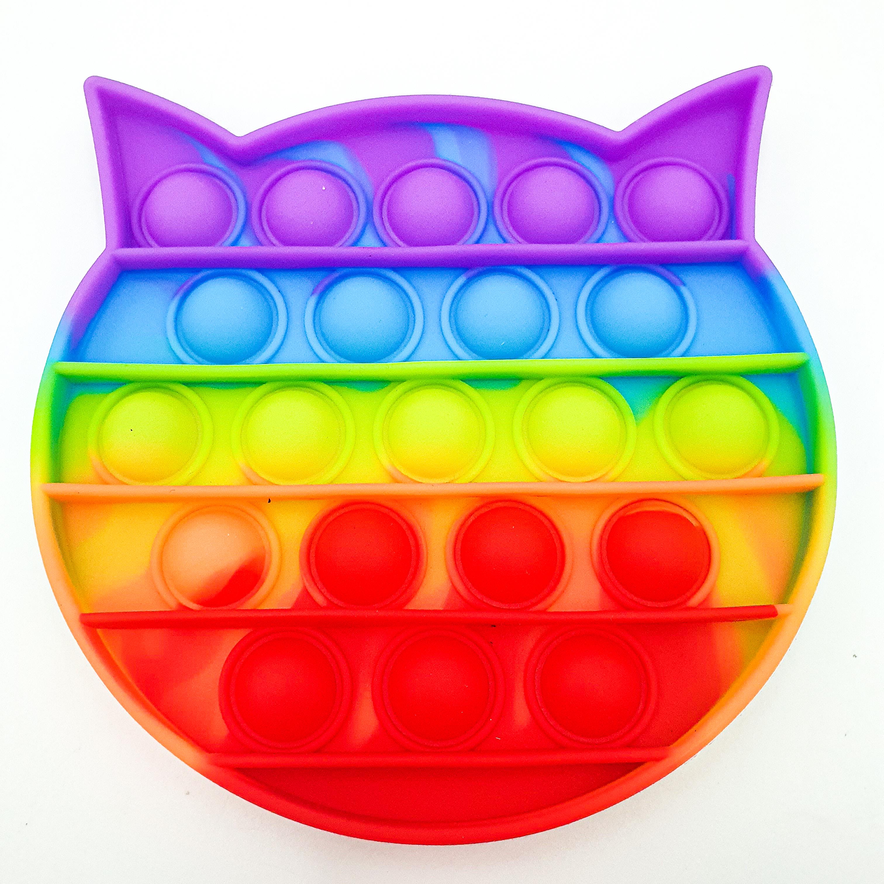 Игрушка-антистресс пупырка UKC Pop It Fidget Котик Разноцветный (3e1ce2f4)