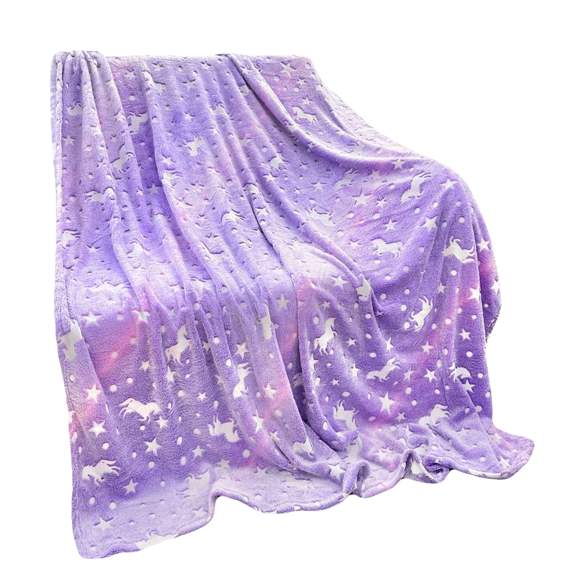 Плед велюровый светящийся Magic Blanket 120х150 см Фиолетовый - фото 1