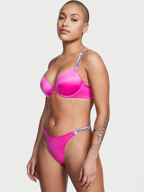 Трусики стринги Victoria's Secret Very Sexy Shine Strap Thong Panty M Ярко-розовый (26667252)