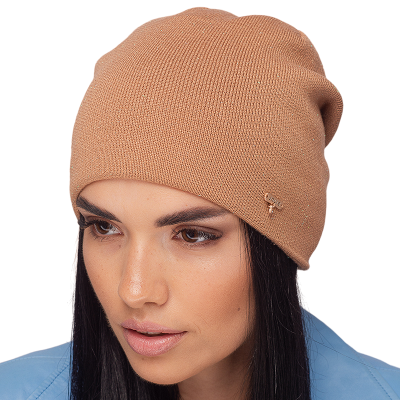 Шапка женская Leks Эврика утепленная флисом One size Ореховый (123366)