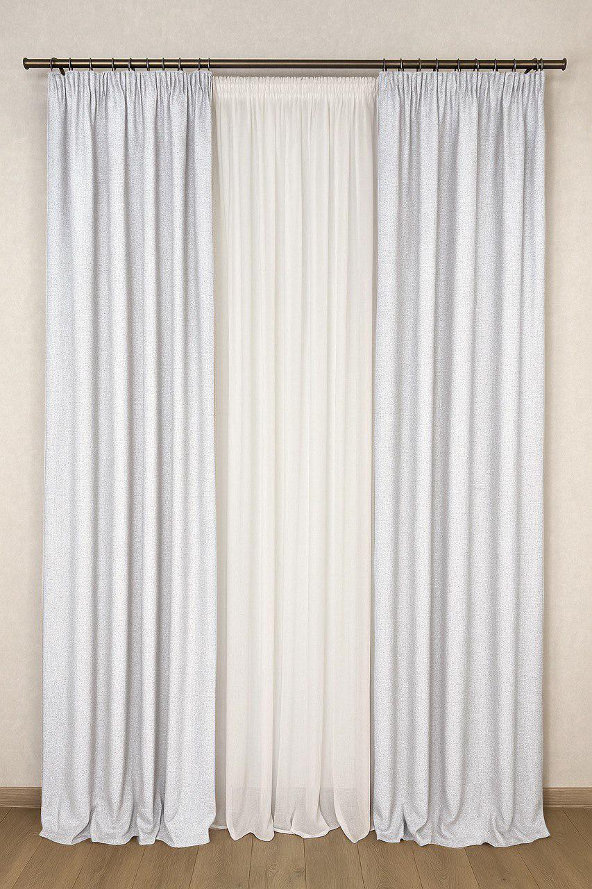 Комплект штор Льон-Рогожка 2 шт. 150x280 см Білий