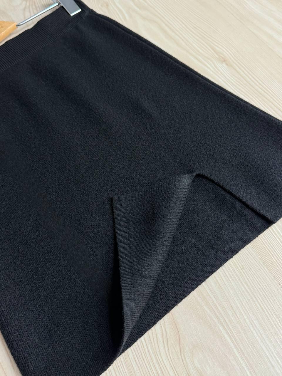 Юбка женская MY FASHION 6808-48 вязаная короткая с разрезом One Size Черный (5784) - фото 2