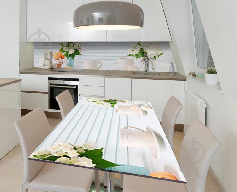 Наклейка 3Д виниловая на стол Zatarga «Скромный завтрак» 600х1200 мм для домов, квартир, столов, кофейн, кафе Наклейка 3Д виниловая на стол Zatarga «Скромный завтрак» 600х1200 мм для домов, квартир, столов, кофейн, кафе