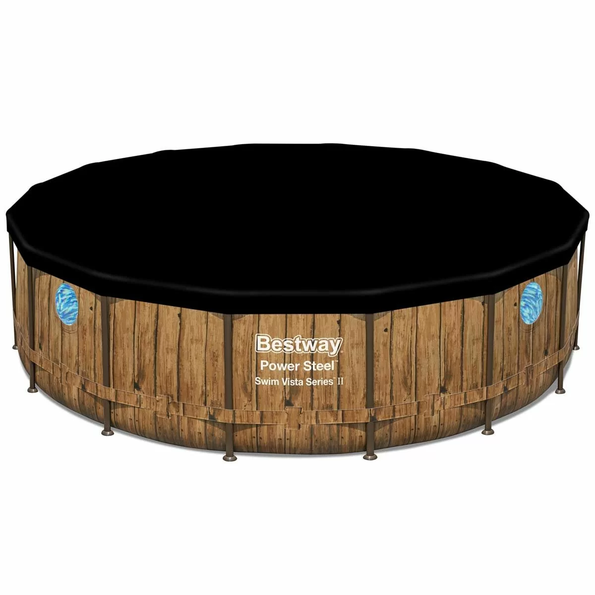 Бассейн каркасный Bestway Дерево 56725 с картриджным фильтром лестницей и тентом 488х122 см - фото 3 Бассейн каркасный Bestway Дерево 56725 с картриджным фильтром лестницей и тентом 488х122 см - фото 3