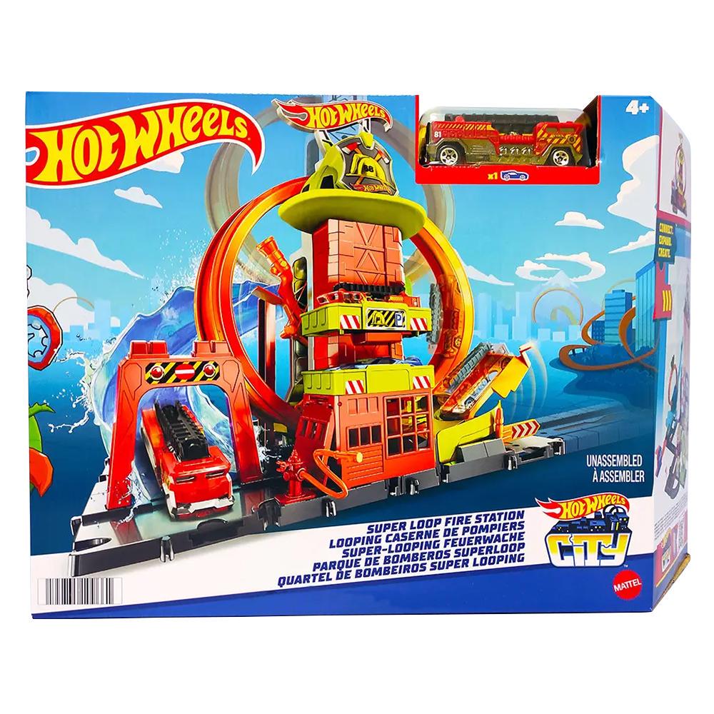 Трек Hot Wheels City Супер-петля с пожарной станцией (HKX41)