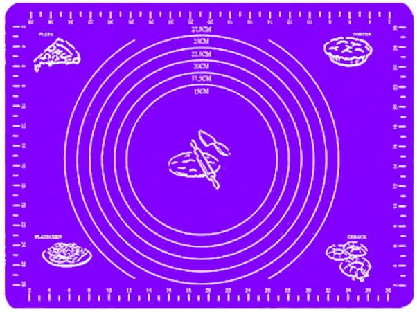 Килимок силіконовий для розкочування і випічки з розміткою 30х40 см Фіолетовий (2679580732)