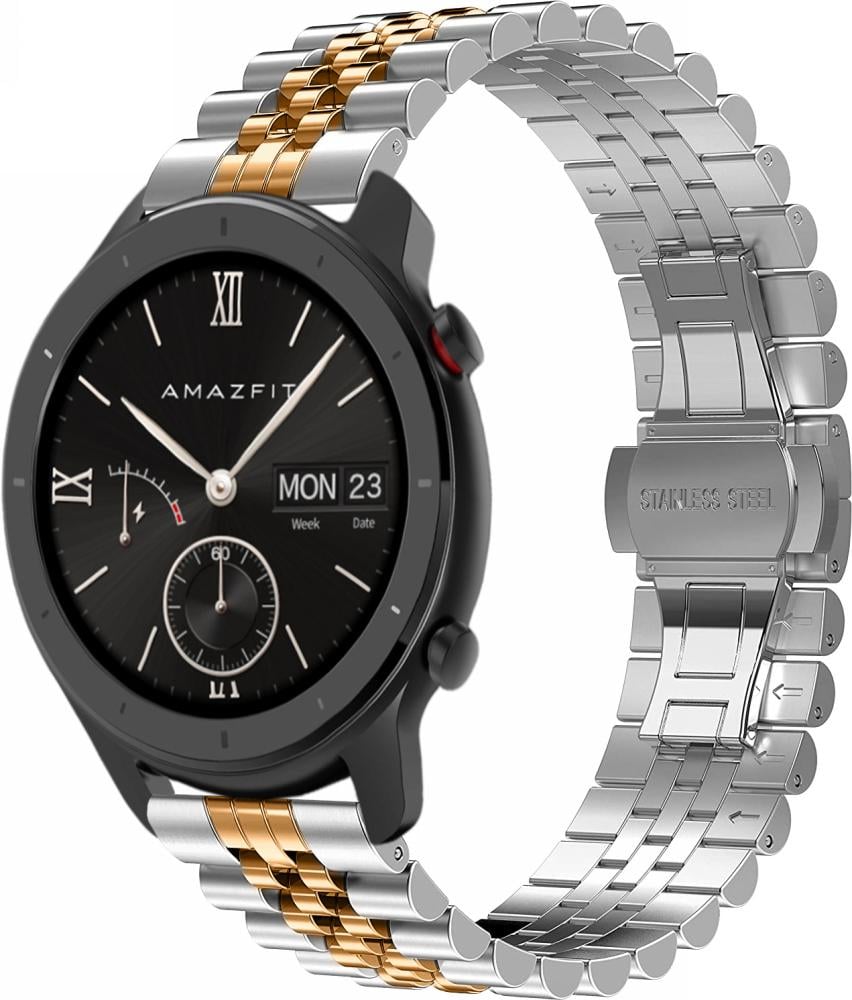 Браслет металевий Stech Line для Amazfit GTR 42 мм Silver/Rose (27050-68) - фото 1 Браслет металевий Stech Line для Amazfit GTR 42 мм Silver/Rose (27050-68) - фото 1