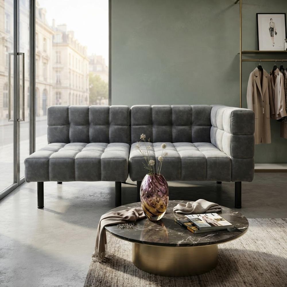 Диван Tetris Stone два модуля 177х80х79 см Grey (rich_sofa_00744)