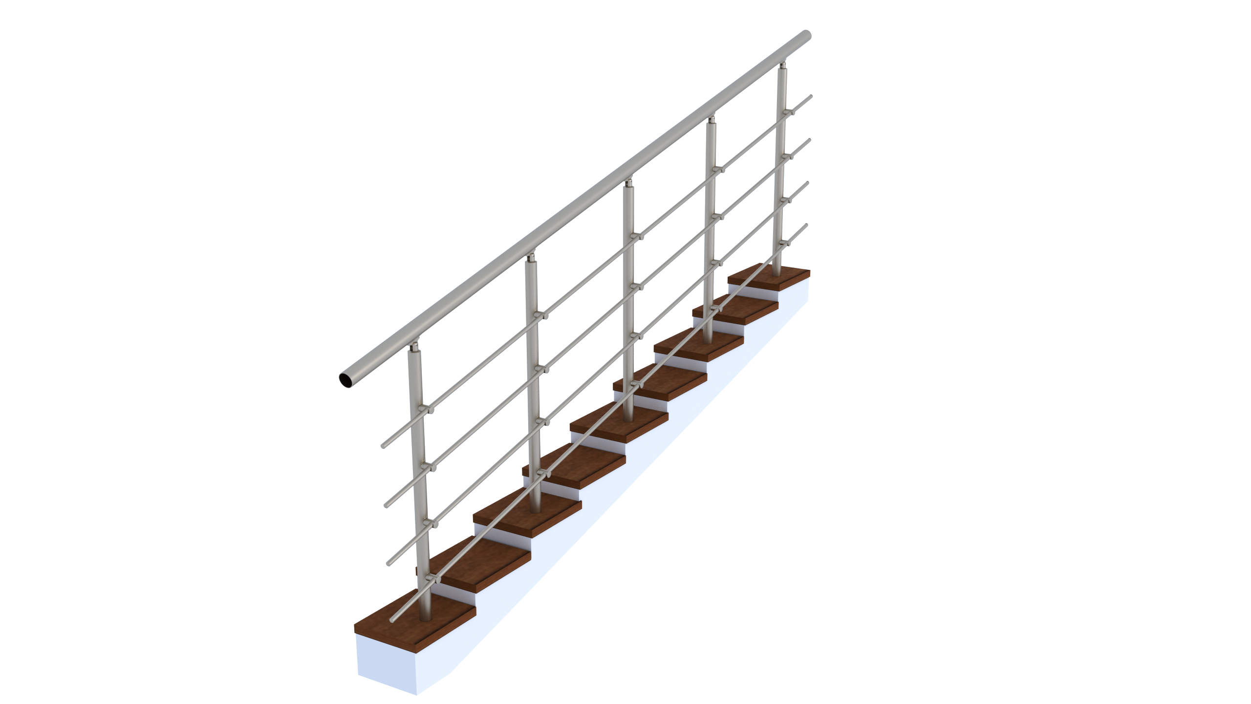 Комплект поручнів з леєротримачами алюмінієвих L 4 м на 4 леєра (27733792)