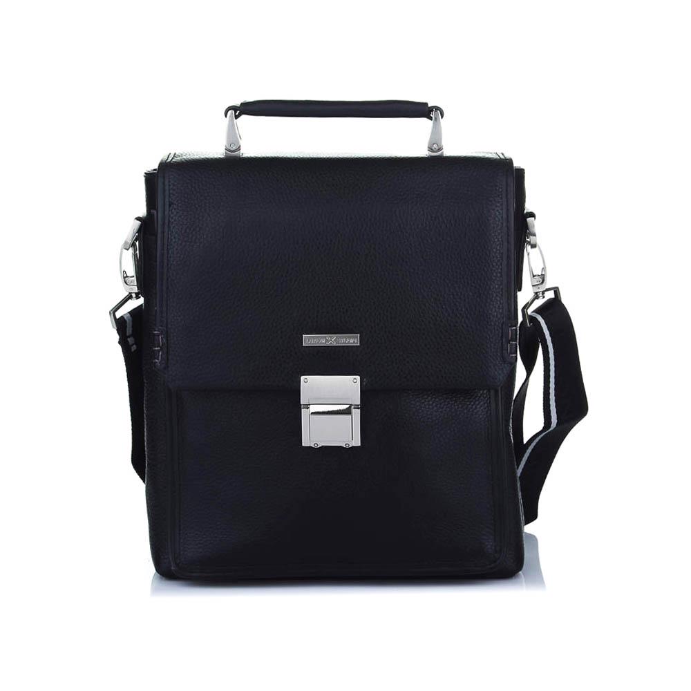 Сумка мужская Ward натуральная кожа 21х5,5х27 см Black (118599)