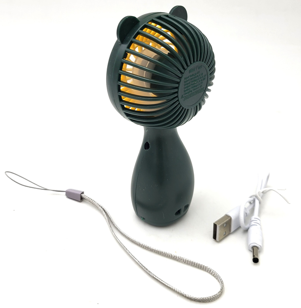 Вентилятор ручний акумуляторний Handy Mini Fan JX-998 з ручкою d 6 см Зелений (ML-04462-3) - фото 5