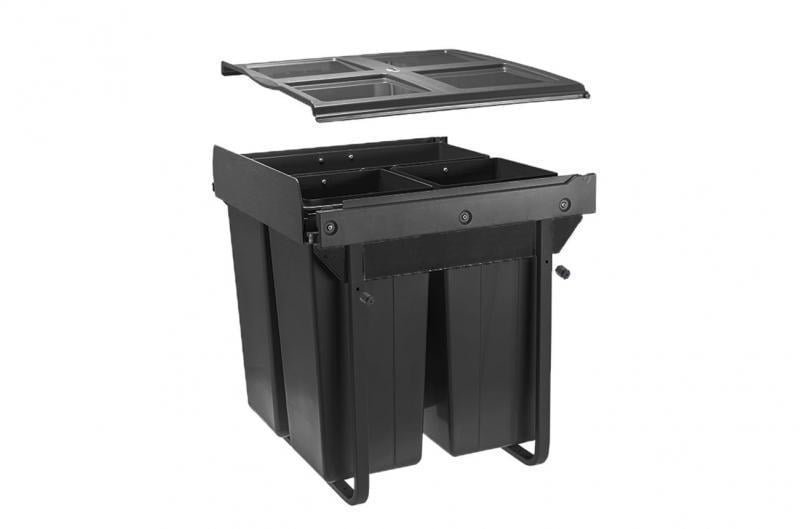 Ведро для мусора GTV PRACTI ECO с креплением к фасаду 600 мм 34 л/2x17 л (PB-45-MF342X17-60A)