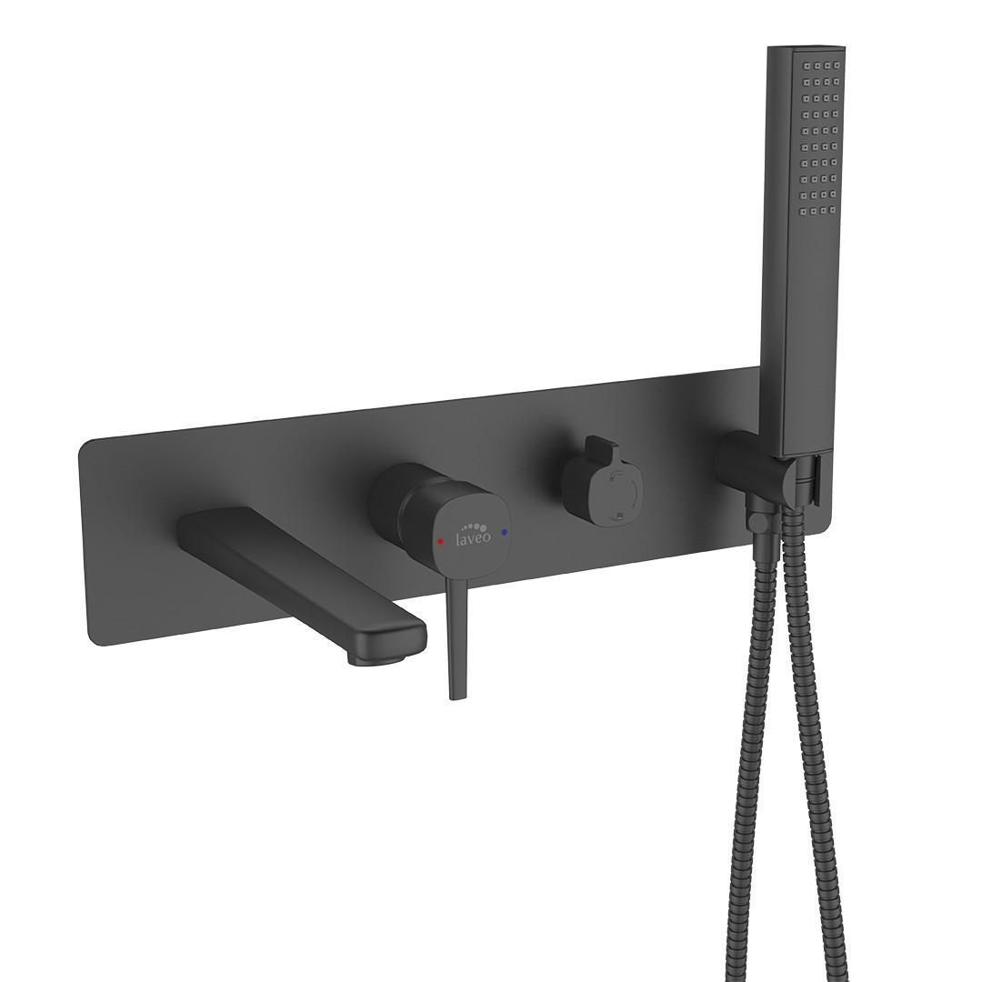 Смеситель для ванны Laveo POLA скрытый монтаж с душевым гарнитуром Черный (BAP_711P)