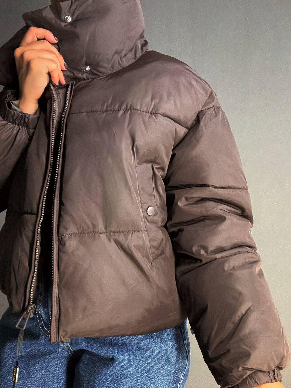 Куртка женская LADY YEP 10043 короткая на молнии с воротником р. 44 Коричневый (4820) - фото 8