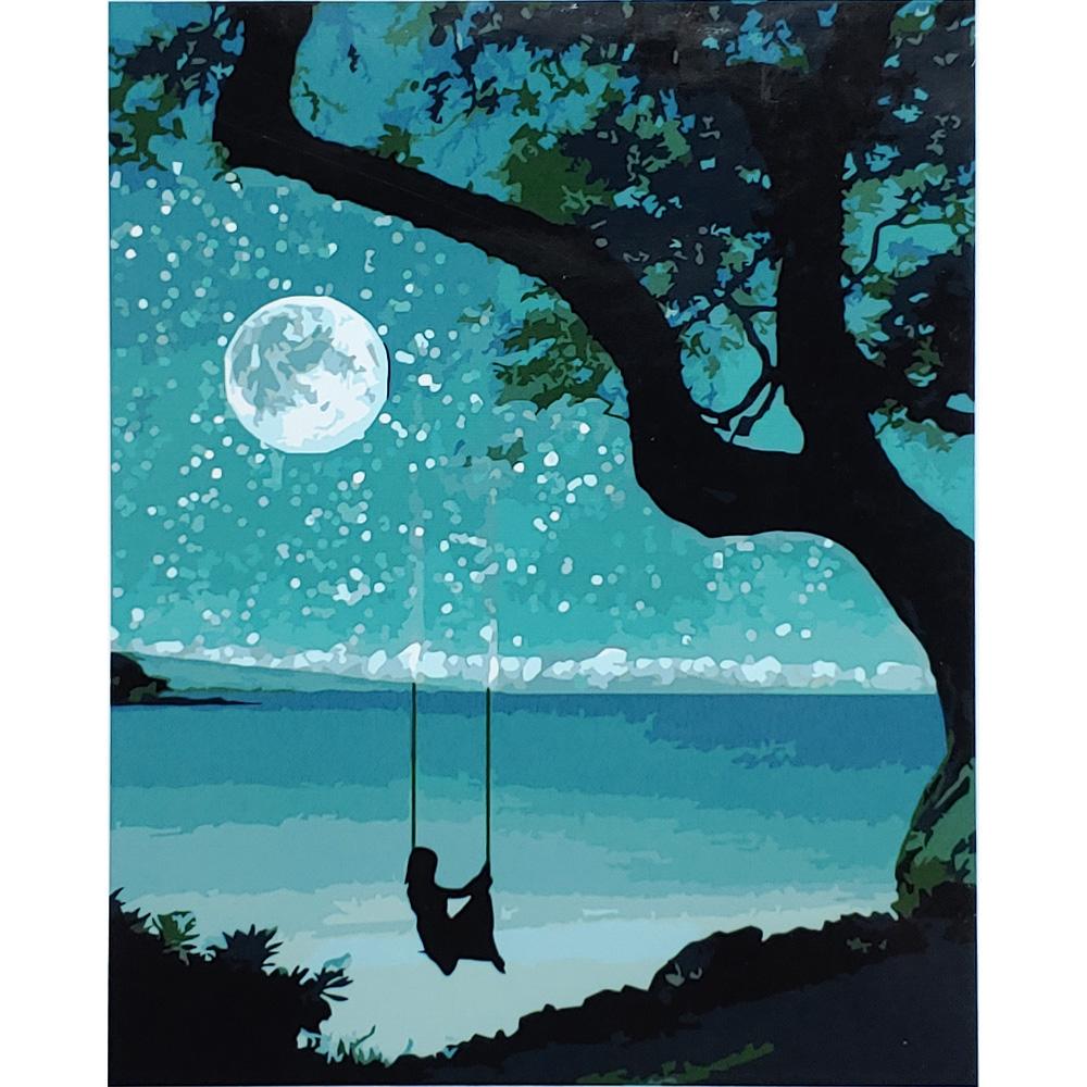 Картина по номерам Strateg Премиум Качели под луной 40x50 см (SY6764)