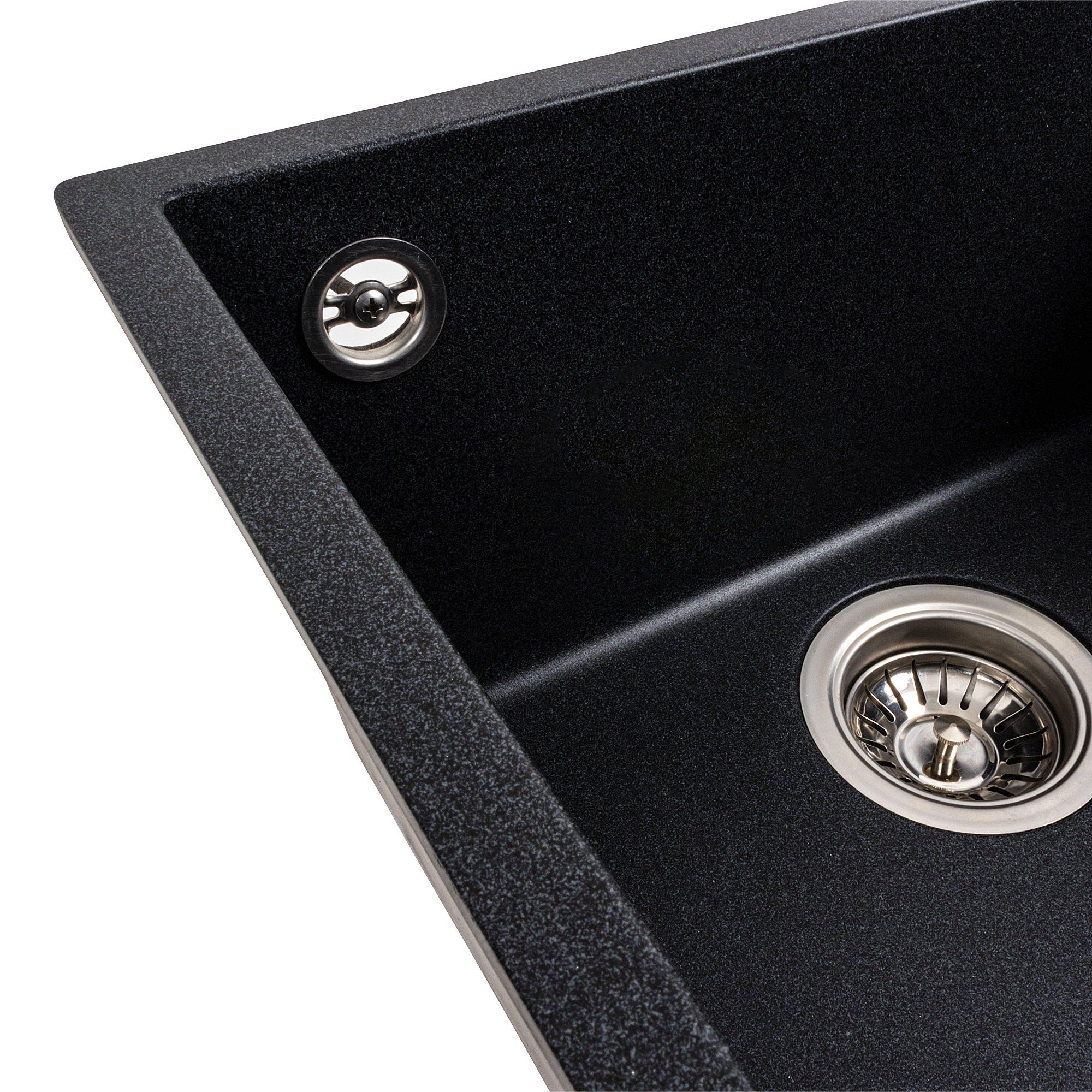 Мийка для кухні гранітна Platinum 4040 RUBA матова Карбон - фото 4 Мийка для кухні гранітна Platinum 4040 RUBA матова Карбон - фото 4