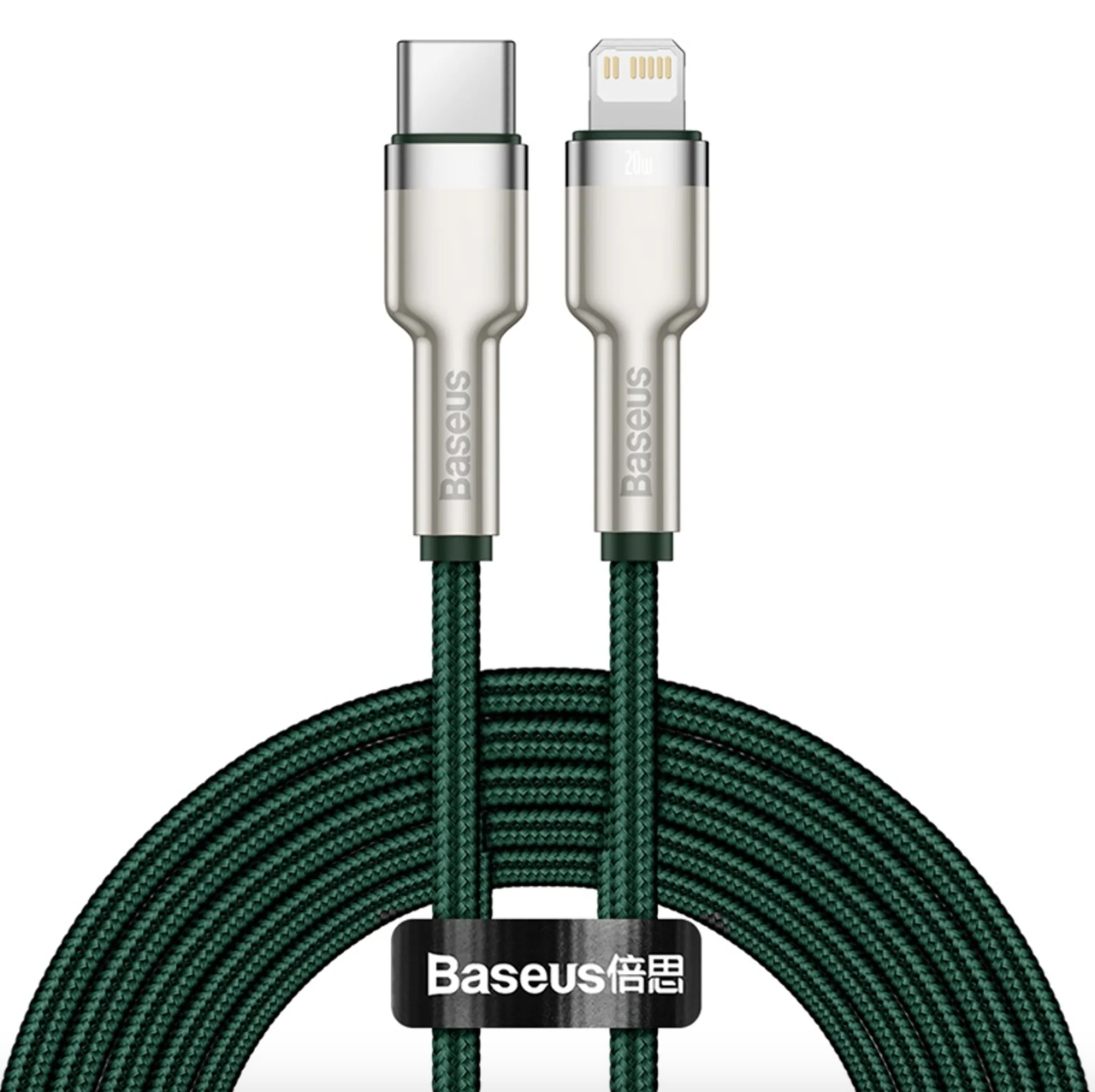 Кабель синхронізації Baseus Cafule Metal Type-C to Lightning PD 20W 2m, Green