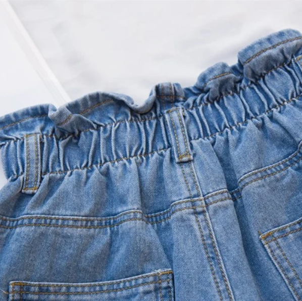 Шорты женские джинсовые высокая талия L Голубой (ШС100А2) - фото 2 Шорты женские джинсовые высокая талия L Голубой (ШС100А2) - фото 2