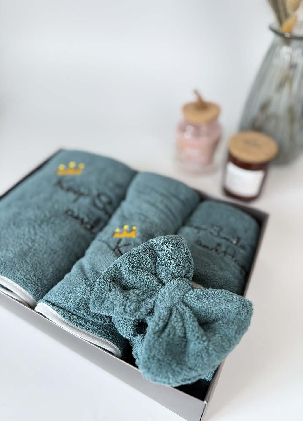 Подарочный набор полотенец из микрофибры Изумрудный (53-4) - фото 2