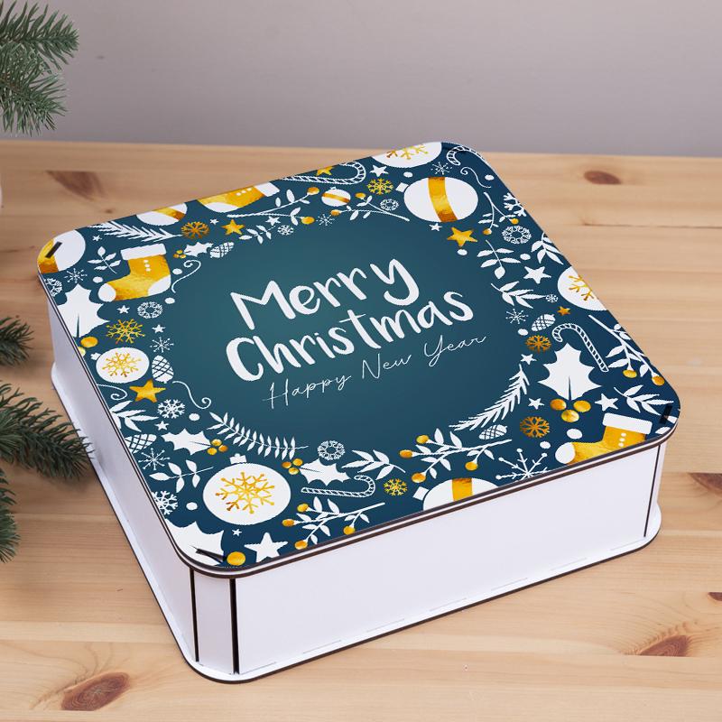 Коробка квадратная Merry Christmas новогодняя (5588-514)
