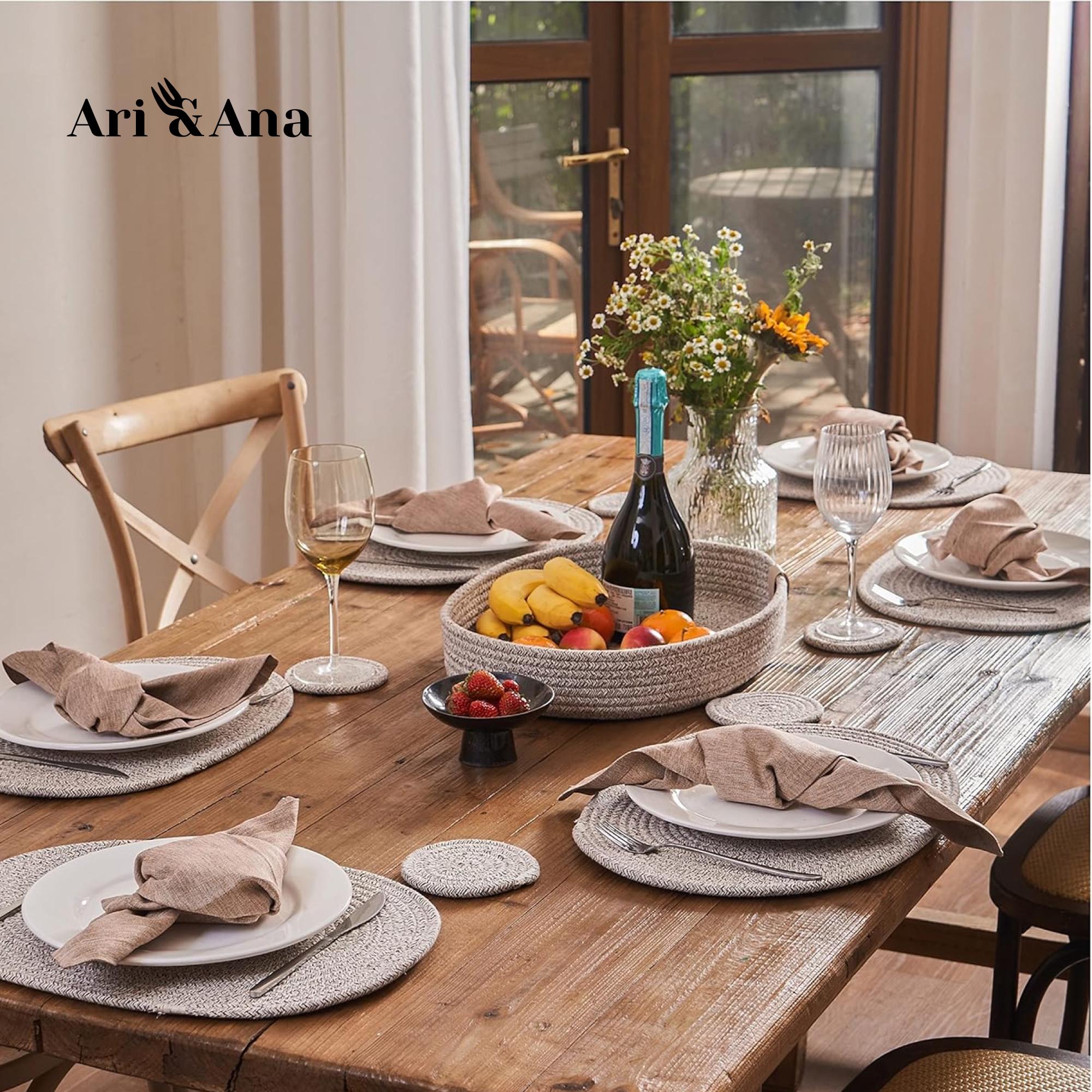 Набір овальних бавовняних килимків Ari/Ana для сервірування на 6 персон - фото 7