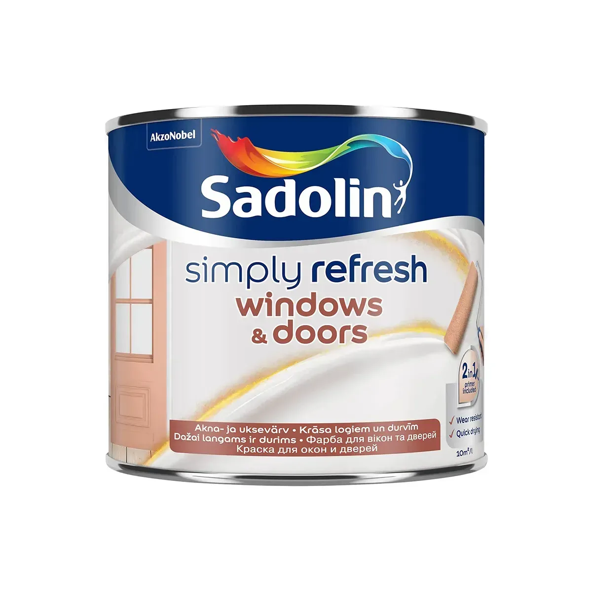 Краска для окон и дверей полуматовая Sadolin Simply Refres Windows&Doors 0,465 л BC Бесцветный (2893984369)