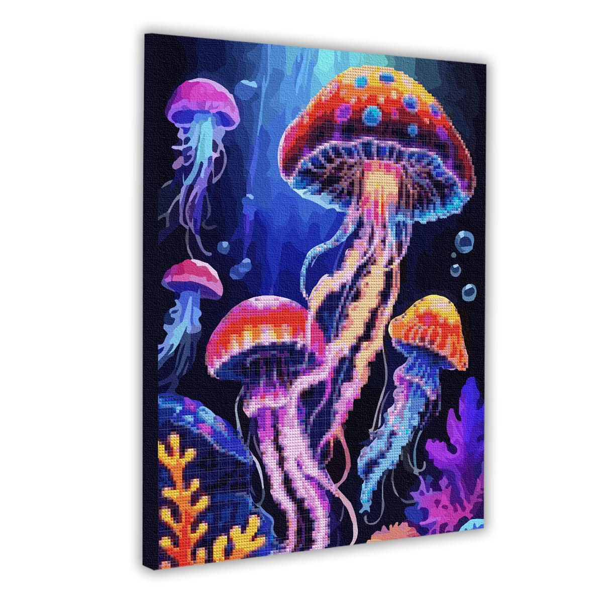 Картина по номерам с алмазной мозаикой Santi Медузы 40x50 см с неоновыми красками (Top-954934)