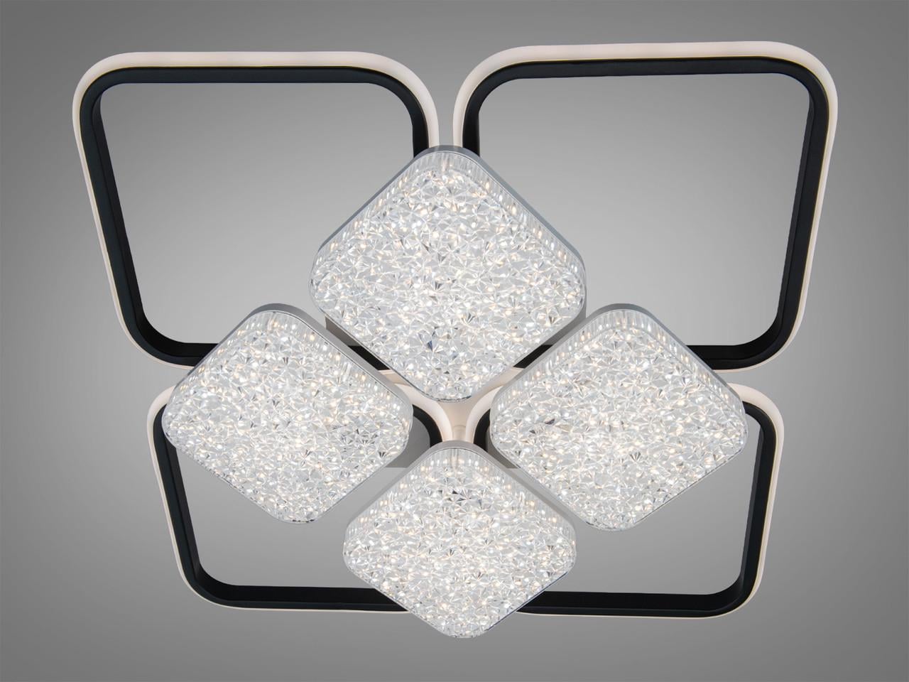 Люстра світлодіодна для вітальні Diasha 2568WH+BK DIMMER 130W димер Білий/Чорний (3051097979)