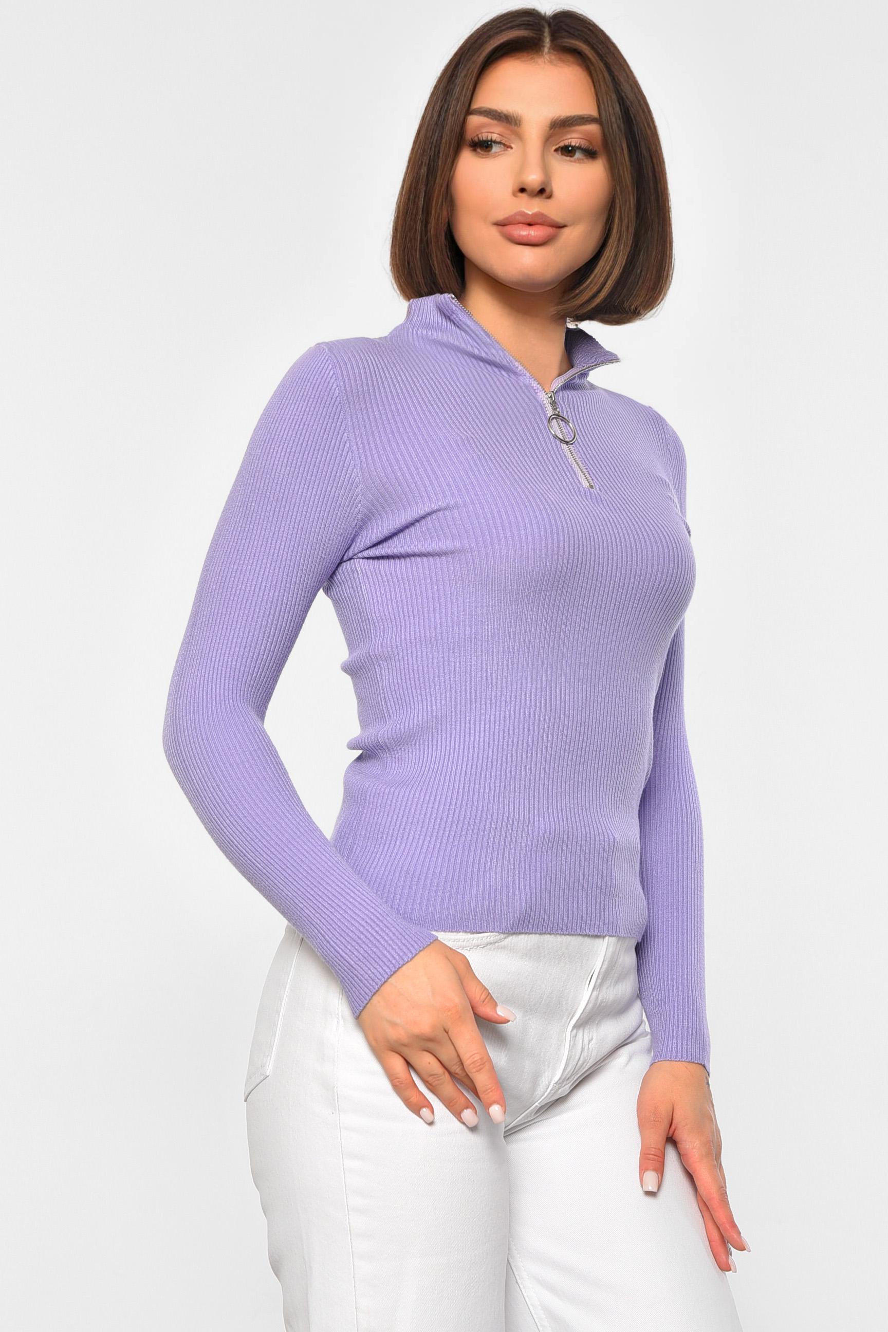 Гольф женский однотонный с замком S-M Сиреневый (188259) - фото 2